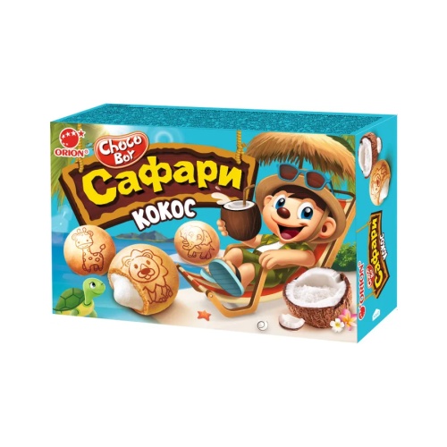 Печенье Чоко-бой 39гр. Safari Кокосовое сафари "Дава"
