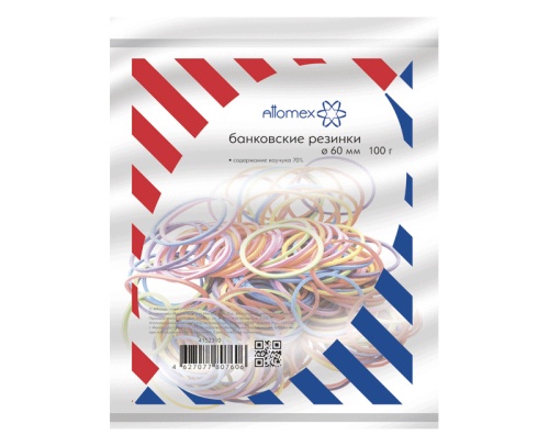 Резинка банковская для денег  100г. D60 Attomex 4152310 цветные "Дава"