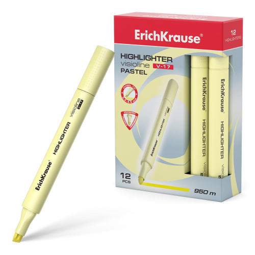 Текстмаркер ErichKrause V-17 56019 VisioLine® Пастель желтый "Дава"