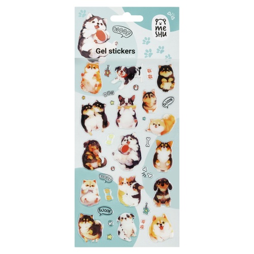Декоративные наклейки гелевые MESHU MS_66390 Милая собачка / Cute Dog "Дава"