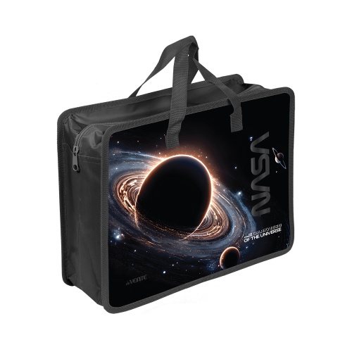 Папка с ручками на молнии пластик А4 deVENTE 8057605 Темнота во Вселенной 10см "Дава"