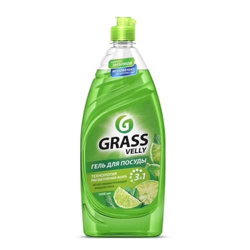 Средство моющее для посуды Grass Velly Premium Лимон и мята, 1л без дозатора 125424 ЧЗ "Дава"