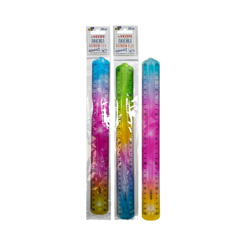Линейка пластиковая 30см. deVENTE 5091206 Rainbow Flex, гибкая "Дава"