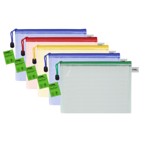 Папка-конверт на молнии А4 Стамм ММ-322171, ПВХ, прозрачная "Дава"