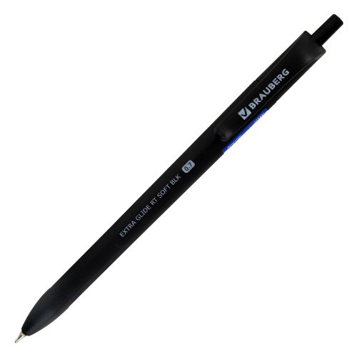 Ручка шариковая Brauberg автомат 144261 Extra Glide RT Soft BLK, 0,7мм, синяя "Дава"
