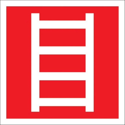 Знак безопасности F03 Пожарная лестница 200*200мм пленка 1268212 "Дава"