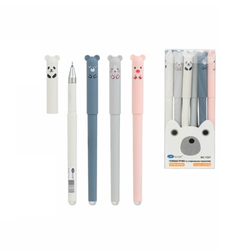 Ручка гелевая Basir MC-7327 Животные 0,5мм синяя пиши-стирай "Дава"