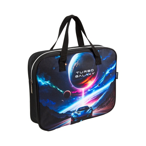 Папка с ручками на молнии ткань А4 deVENTE 8057671 Турбо Галактика расширение 8см "Дава"