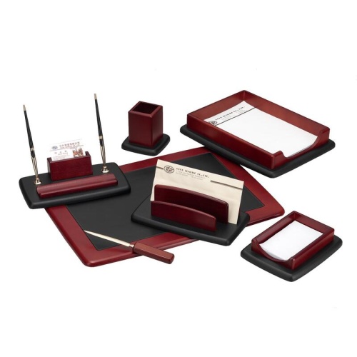Набор офисный деревянный 6 предметов M7LF- 7 черный/темно-бордовый "Дава"