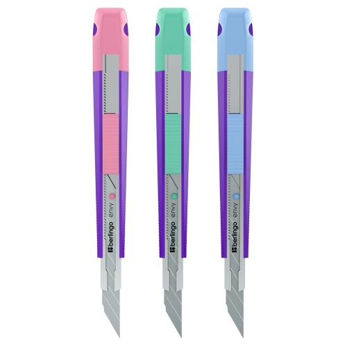 Нож канцелярский  9мм Berlingo BM4141 Envy, auto-lock "Дава"