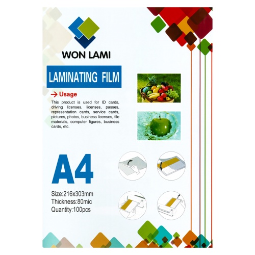 Пленка для ламинирования А4 216*303мм,  80мкм, 100л WF "Дава"