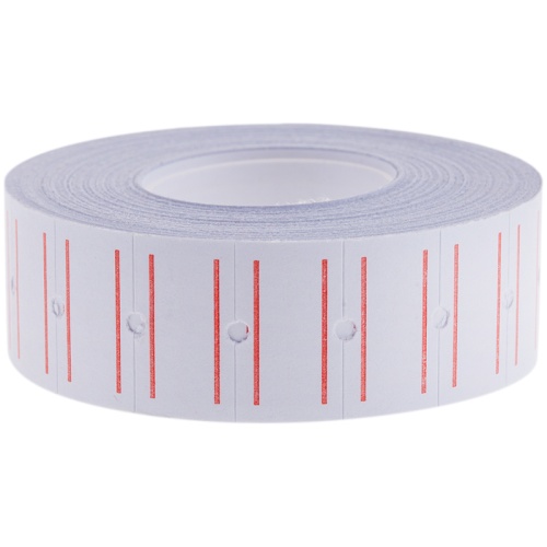 Лента для этикет-пистолета 21*12мм OfficeSpace Stl_4198 белая с красной полосой (10шт) "Дава"