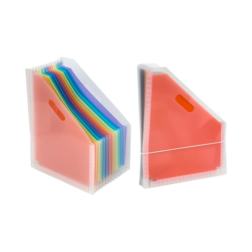Лоток для бумаг вертикальный 13 отделений deVENTE Stripe 3040407, прозрачный с цветными разделителям "Дава"