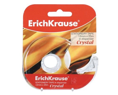Клейкая лента в диспенсере 12мм х 25м ErichKrause Сrystal 19445  "Дава"
