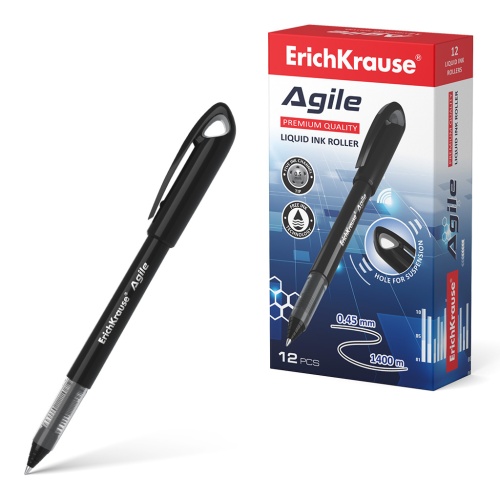 Ручка-роллер ErichKrause 55878 Agile черный "Дава"