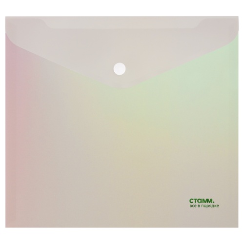 Папка-конверт на кнопке А5+ Стамм ММ-32013 Сияние, непрозрачная, белый "Дава"