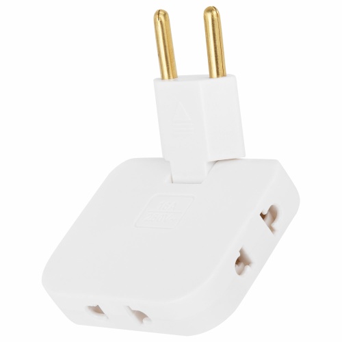 Сетевой тройник  УТ000038668 3 входа, белый поворотный "Дава"