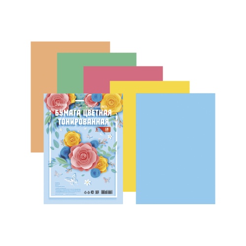 Набор бумаги цветной А4 10л 5цв deVENTE 8040835 двусторонняя "Дава"