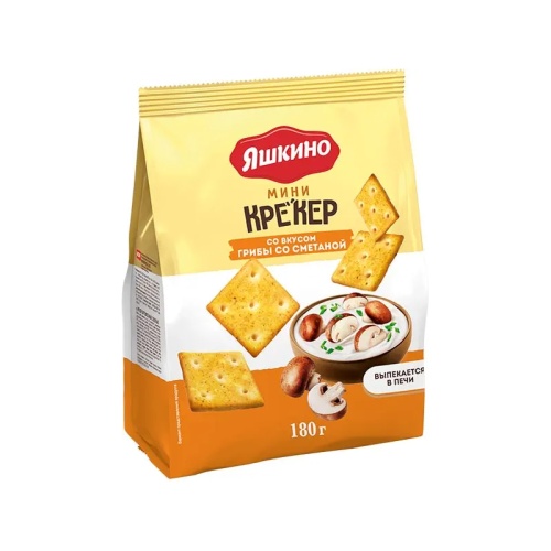 Крекер Яшкино Грибы со сметаной 180г "Дава"