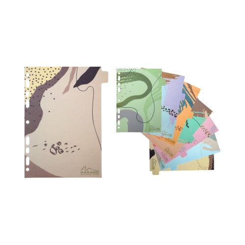 Разделитель листов цветной  8цв. пластик А5 deVENTE 3051409 Marandi Sparkle "Дава"