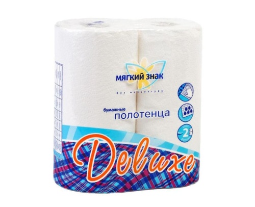 Бумага - полотенце 2-х слойные Мягкий знак Делюкс 2 рулона "Дава"