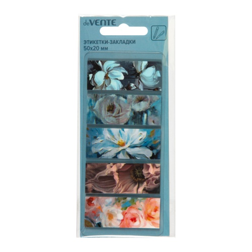 Закладки самоклеящиеся 50*20мм 5цв*20л deVENTE 2011502 Flowers "Дава"