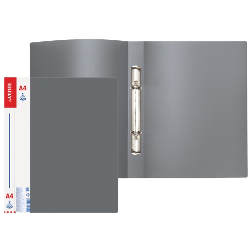 Папка на 2 кольцах А4/20мм deVENTE 3081408 Daily серая "Дава"