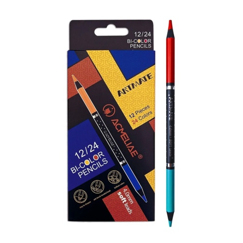 Цветные карандаши двусторонние 12 шт 24 цв. ACMELIAE 43186 "Дава"