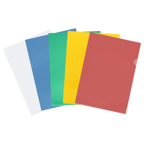 Папка-уголок А4 Стамм ММ-31606 100мкм, прозрачная, ассорти "Дава"