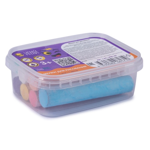 Мелки цветные для асфальта  7шт 7цв Лео LPSC-07 Играй, пластиковая упаковка "Дава"