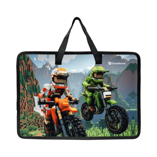 Папка с ручками на молнии пластик А4 Schoolformat ПТРТМРШ-БКР Байкрафт "Дава"