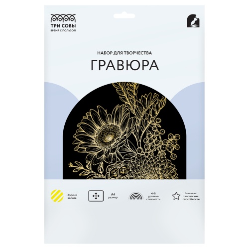 Набор для творчества Три Совы GA4_48273 гравюра Цветы "Дава"