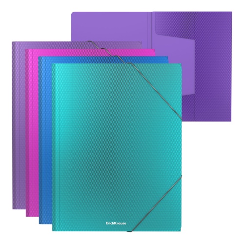 Папка пластиковая на резинках А4 ErichKrause 50380 Diamond Vivid ассорти "Дава"