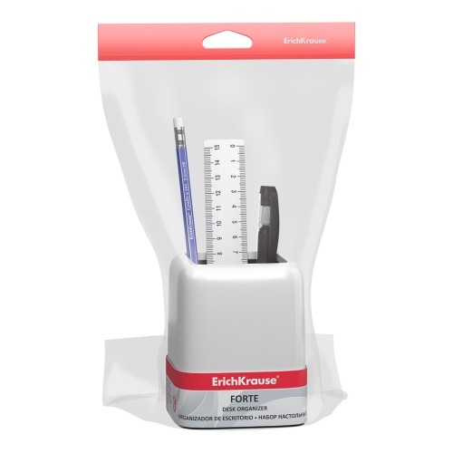 Подставка для канцелярских принадлежностей ErichKrause 55725 Forte Classic белый с черным "Дава"