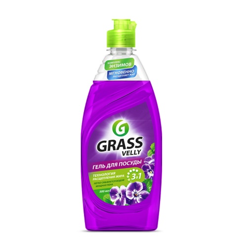 Средство моющее для посуды Grass Velly 125383 Бархатная фиалка, 500мл без дозатора ЧЗ "Дава"