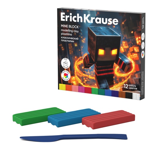 Пластилин 12цв/192г ErichKrause 65201 Кубомир "Дава"