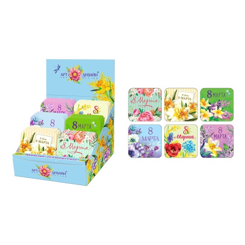 Открытка-мини 8 Марта Арт Дизайн, ассорти "Дава"