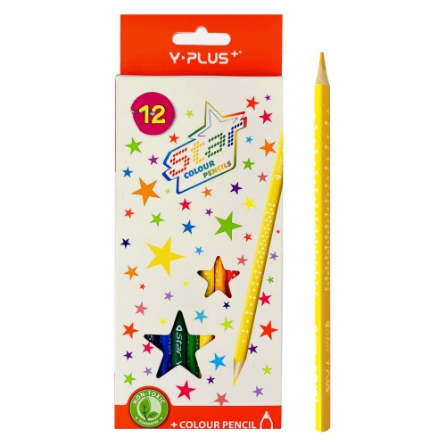 Цветные карандаши 12 цв. Y-Plus PC230110 трехгранные "Дава"