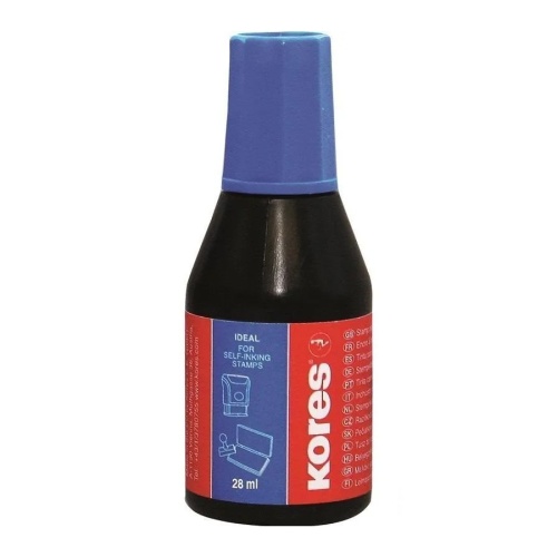 Штемпельная краска KORES 71304 27г синяя   "Дава"