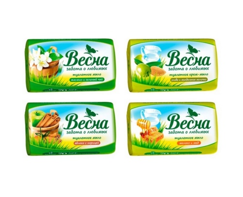 Мыло туалетное Весна 90г ассорти "Дава"