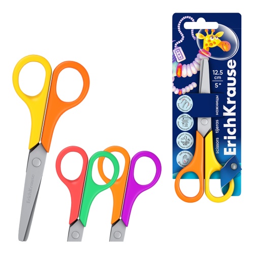 Ножницы 12,5см ErichKrause 60864 Звери в космосе, для левшей "Дава"