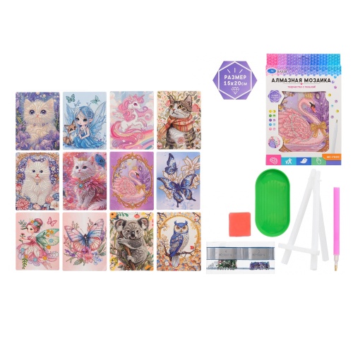 Набор для творчества Basir MC-7800 Алмазная мозаика 15*20см частичная выкладка "Дава"