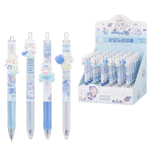 Ручка шариковая автомат Basir JD-5506, Зайчики 0,5мм "Дава"