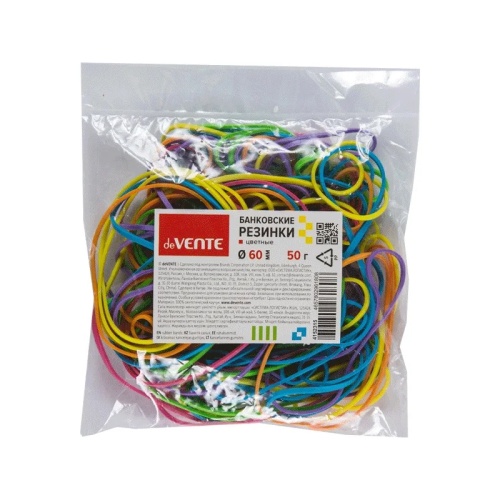 Резинка банковская для денег   50г. D60 deVENTE 4152315 цветные "Дава"
