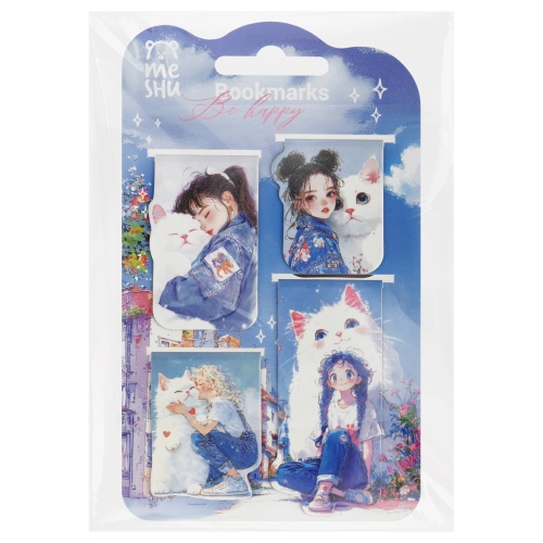 Закладки магнитные (набор 4шт.) Meshu MS_66069 Be happy "Дава"