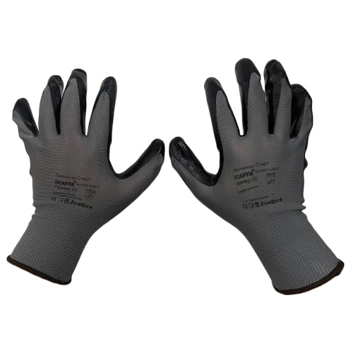 Перчатки нейлоновые Scaffa Старт облив, размер 10(XL), черные "Дава"