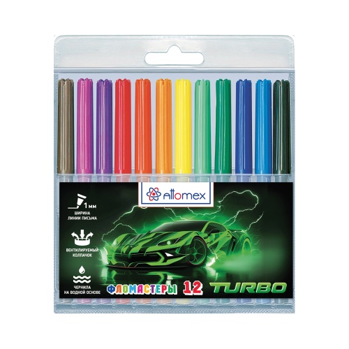 Фломастеры 12цв Attomex 5081538 Turbo "Дава"