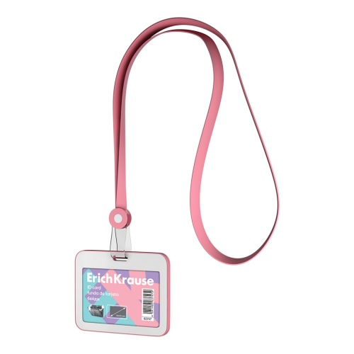 Бейдж 85*54мм ErichKrause 63747 Пастель / Pastel горизонтальный, книжка, розовый "Дава"