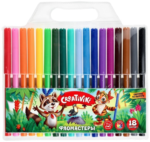 Фломастеры 18цв Creativiki ФЛВ18КР "Дава"