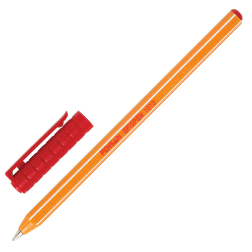 Ручка шариковая Pensan Offispen 1010к на масл. основе, 1мм, красная "Дава"